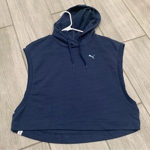 Puma sleeveless blue hoodie